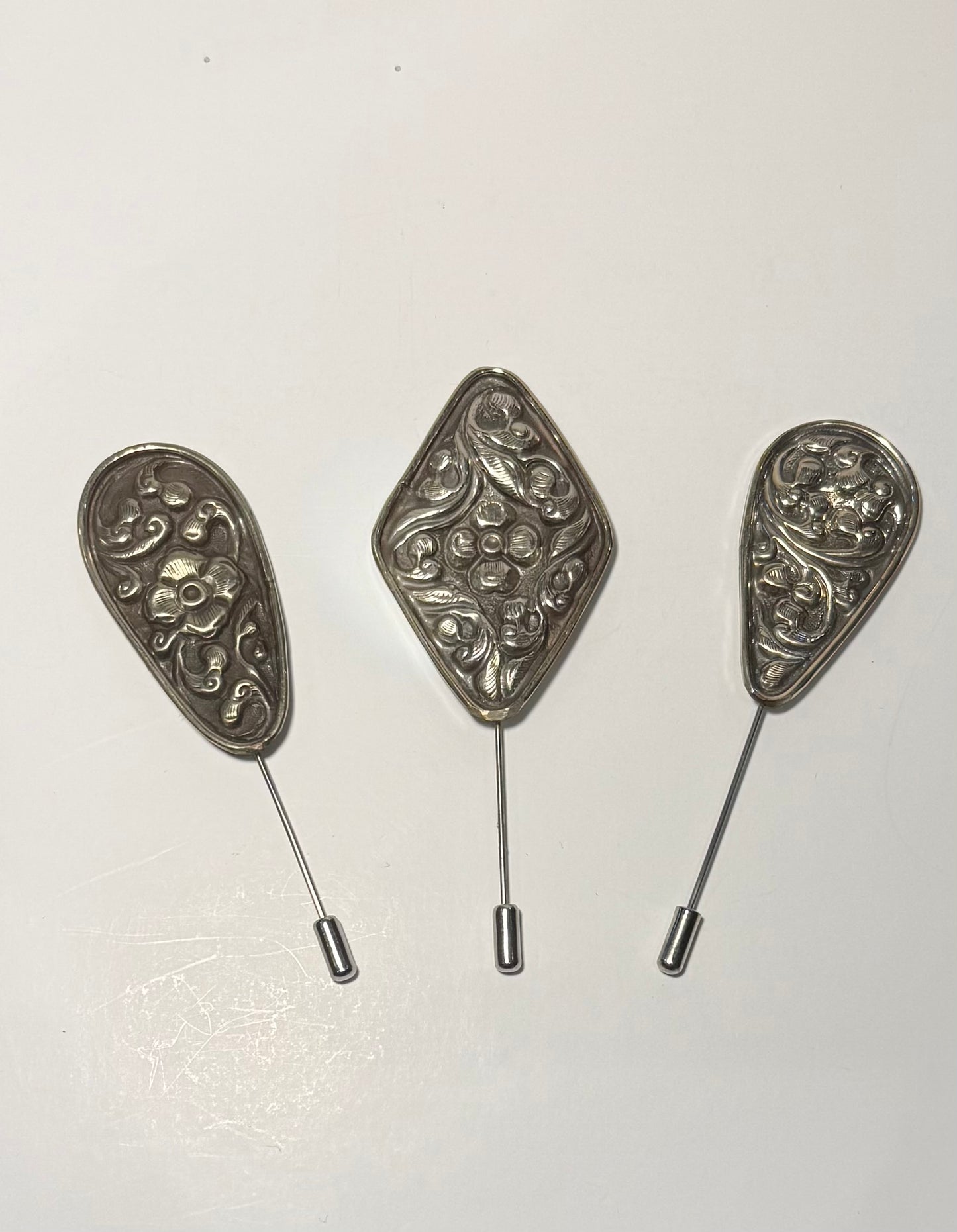 Western Silver Hatpins - 3 Designs