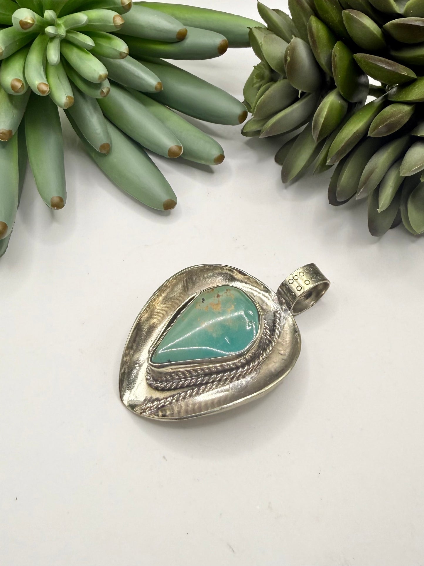 Western Hat Turquoise Pendant