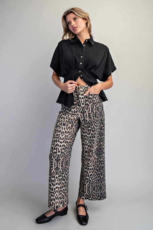 Leopard Straight Leg Pants