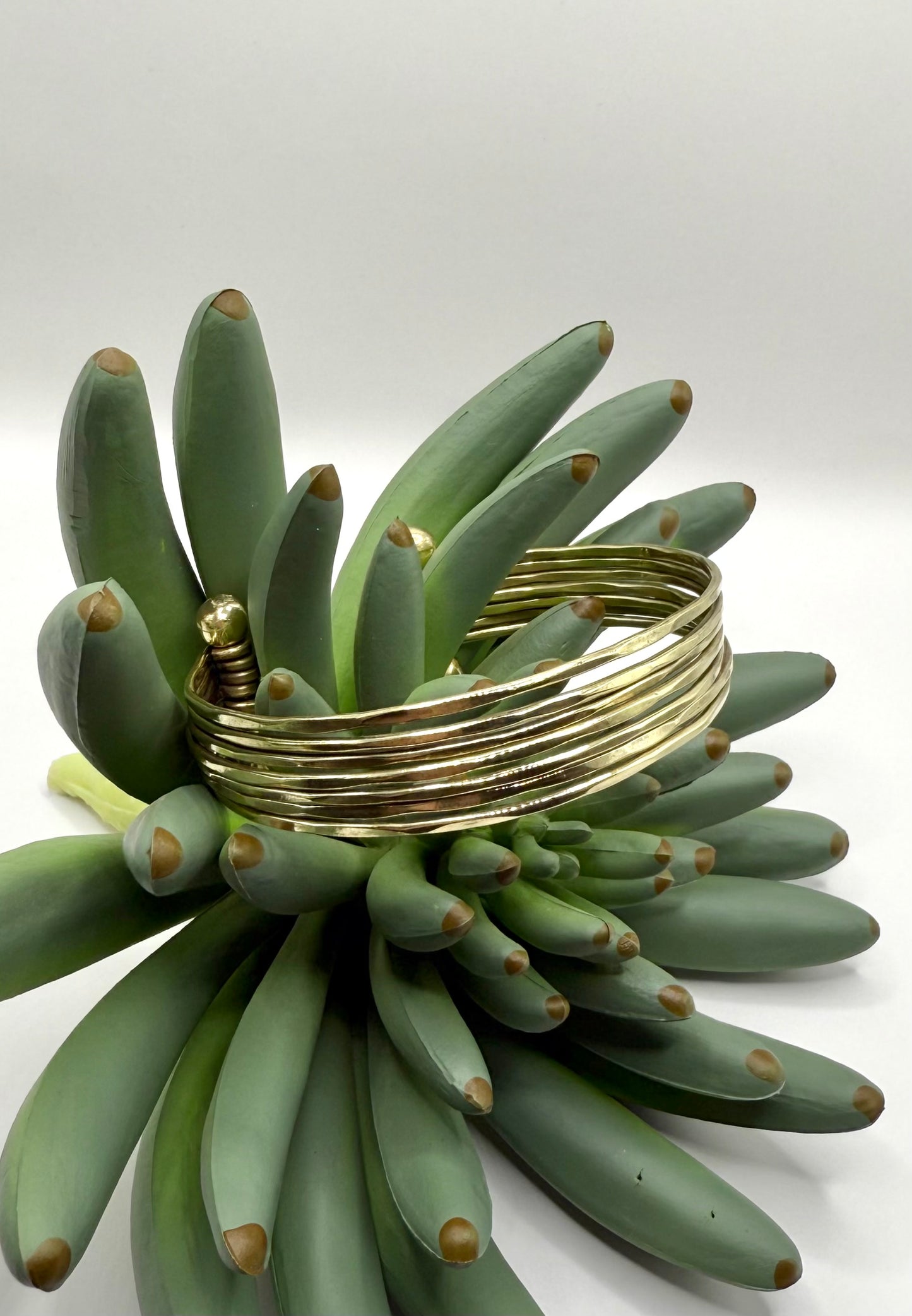 7 Bar Hammered Bracelet - Gold or Silver