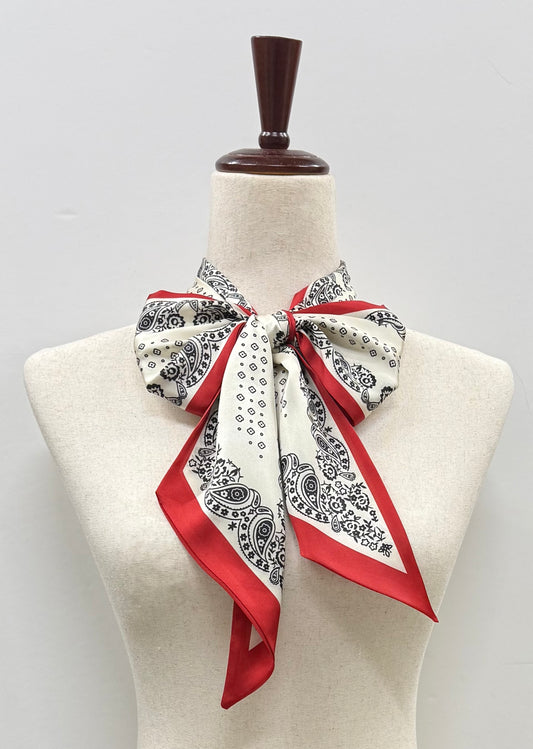 Red Western Print Long Scarf