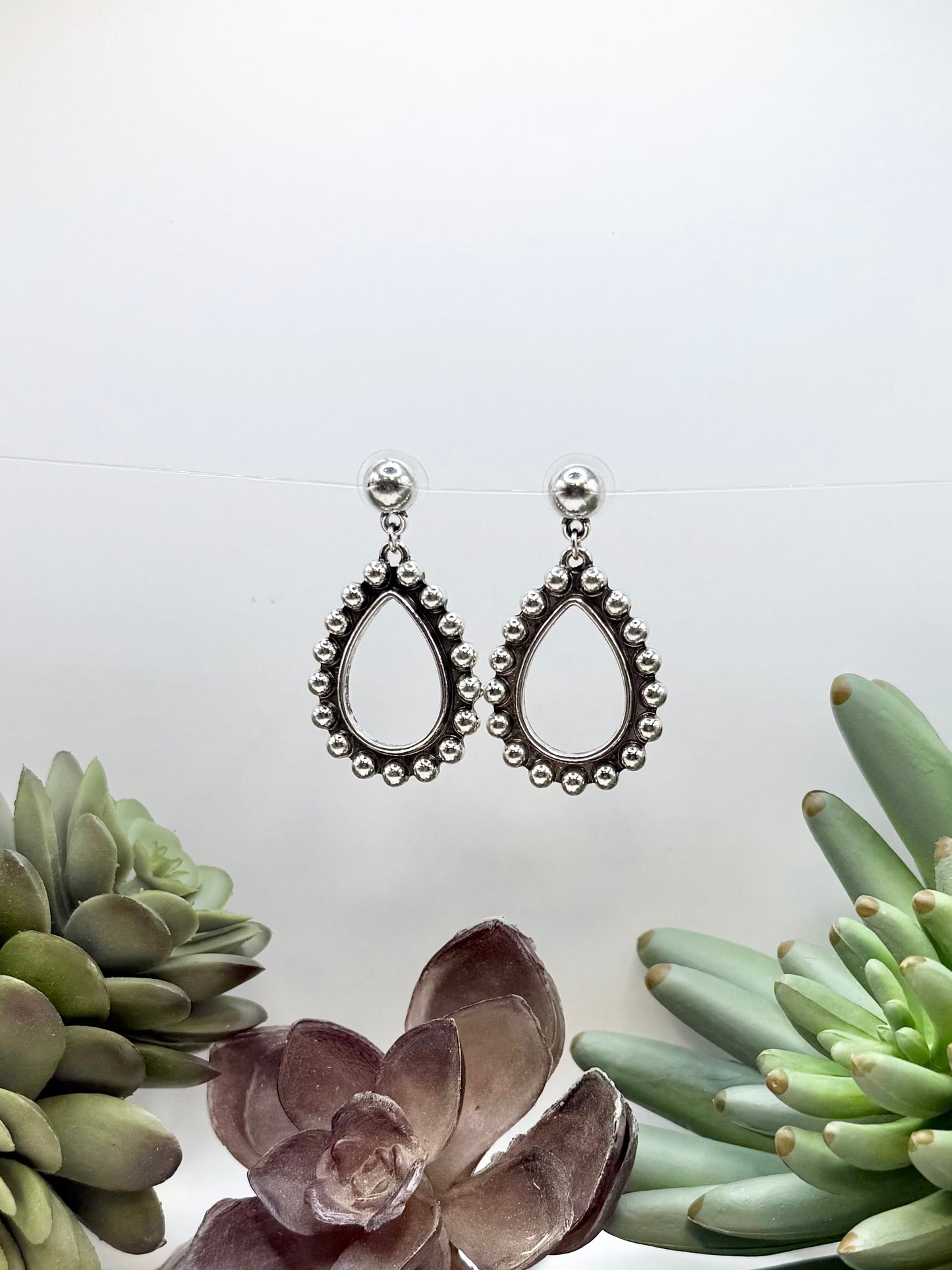 Raised Dot Teardrop Earrings