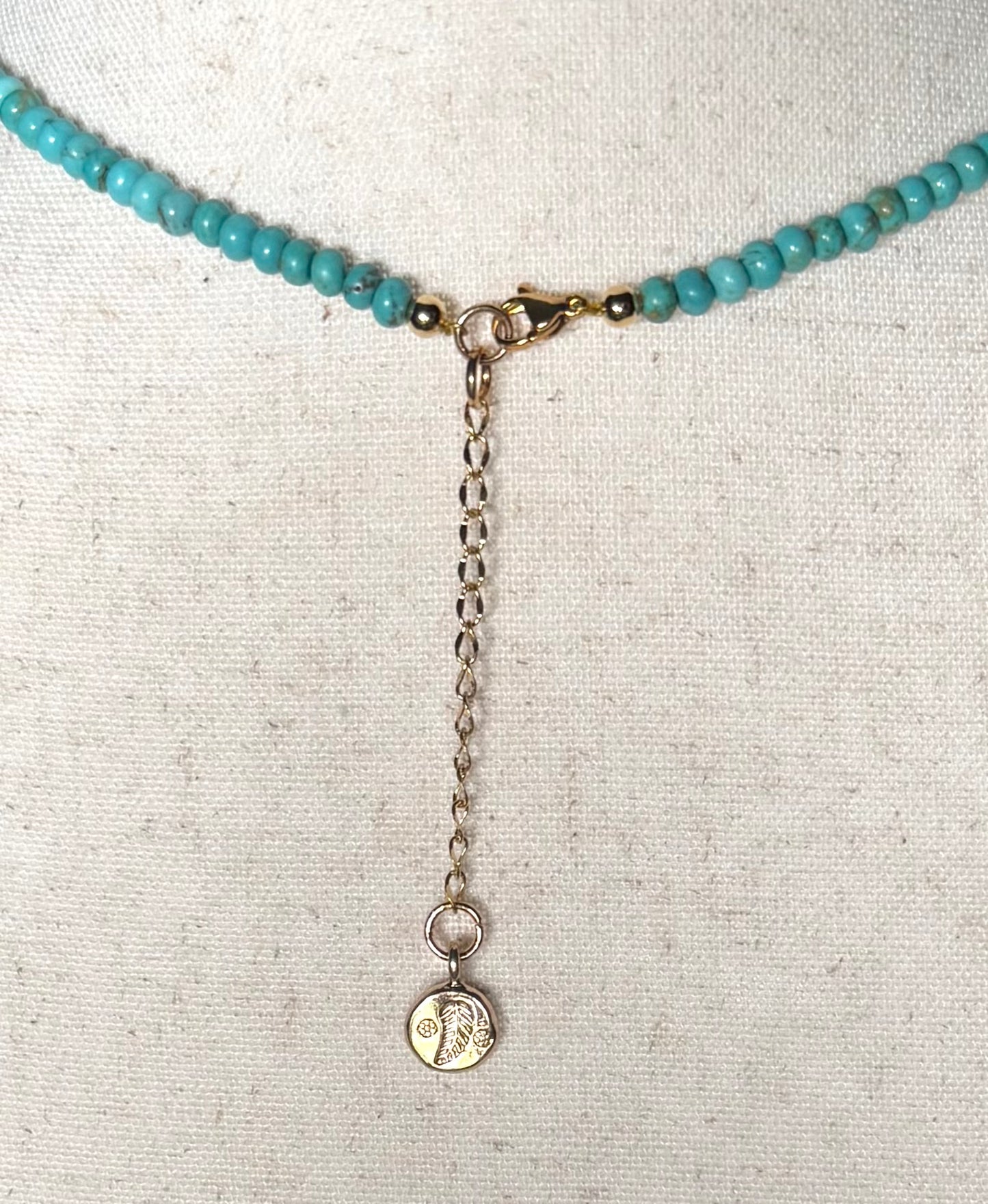Gold Cross & Star Turquoise Necklace