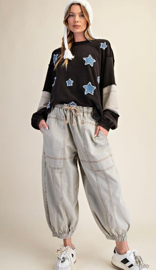 Stone Wash Twill Pants - 2 Colors