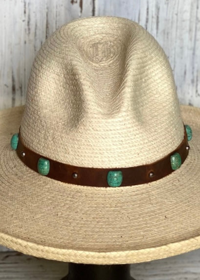 Turquoise & Leather Hatband