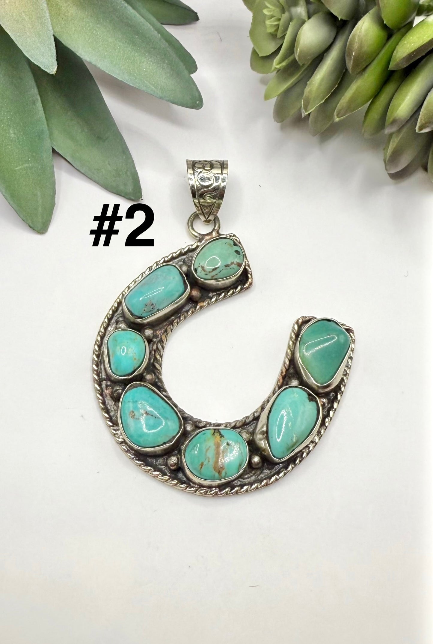 Turquoise Horseshoe Pendant