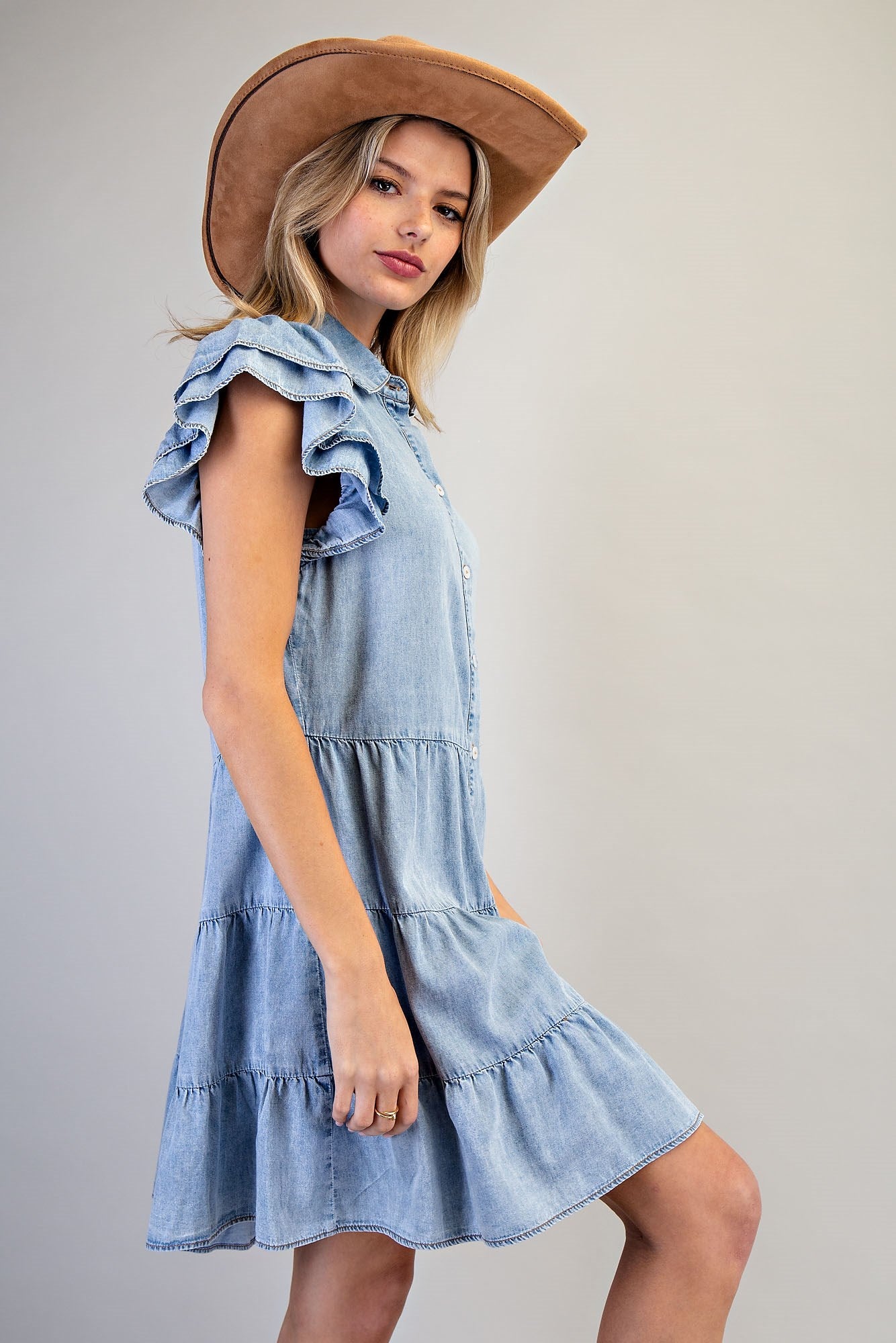 Snow Washed Denim Dress