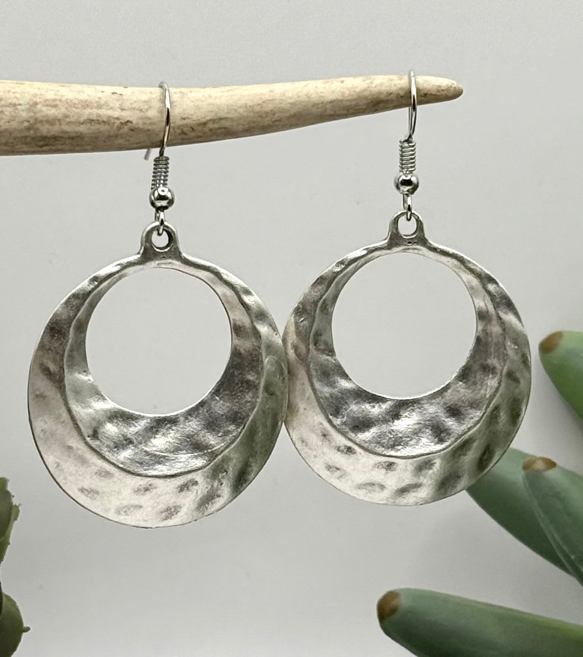 Hammered Hoop Earrings