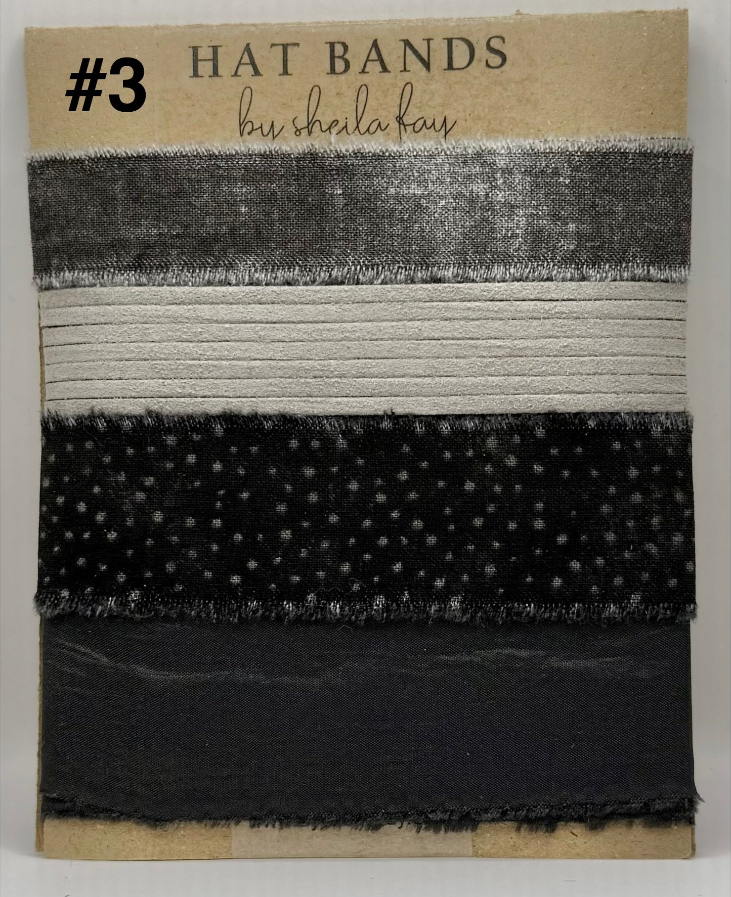 Shades of Black Cloth Hatband Kit - 4 Designs
