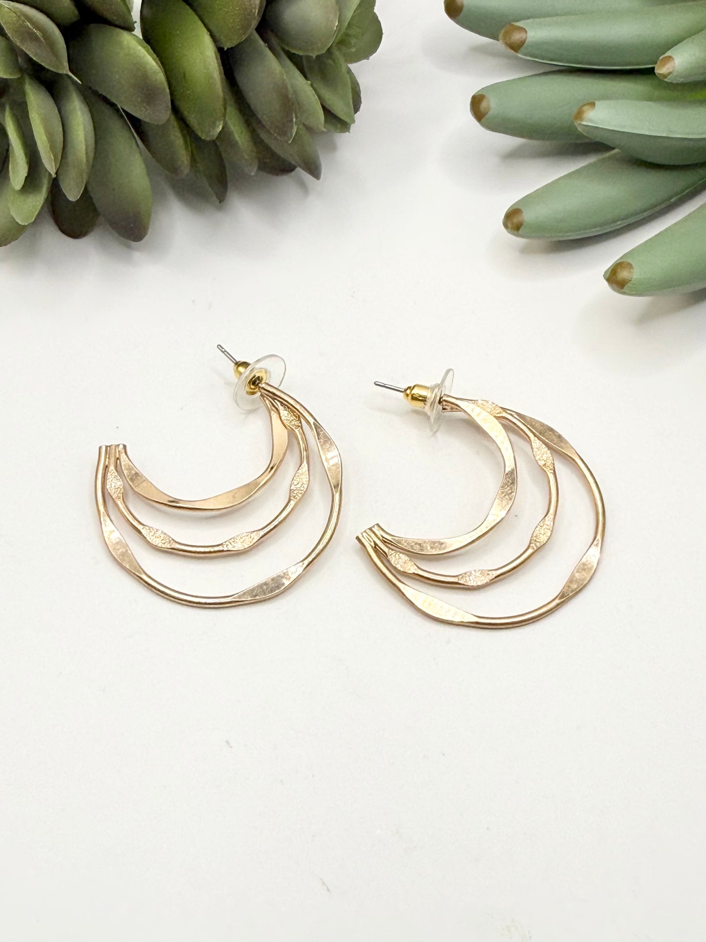 Twisted Crescent Moon Earrings