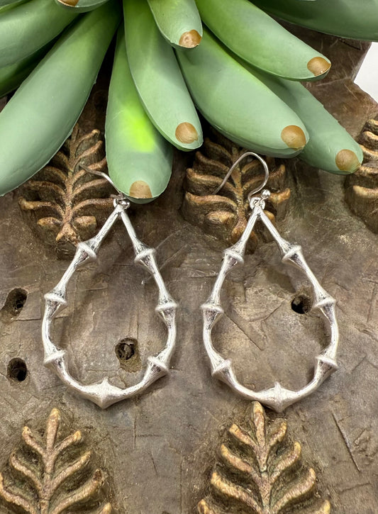 Silver Teardrop Dangle Earrings