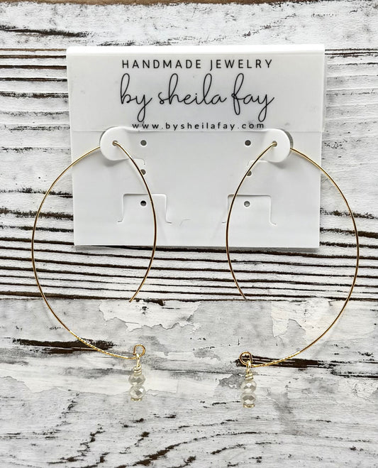 Delicate Gold Abstract Crystal Earrings