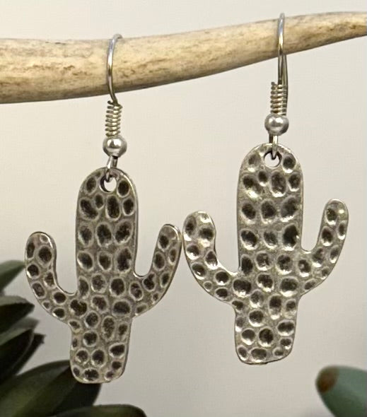 Hammered Cactus Earrings