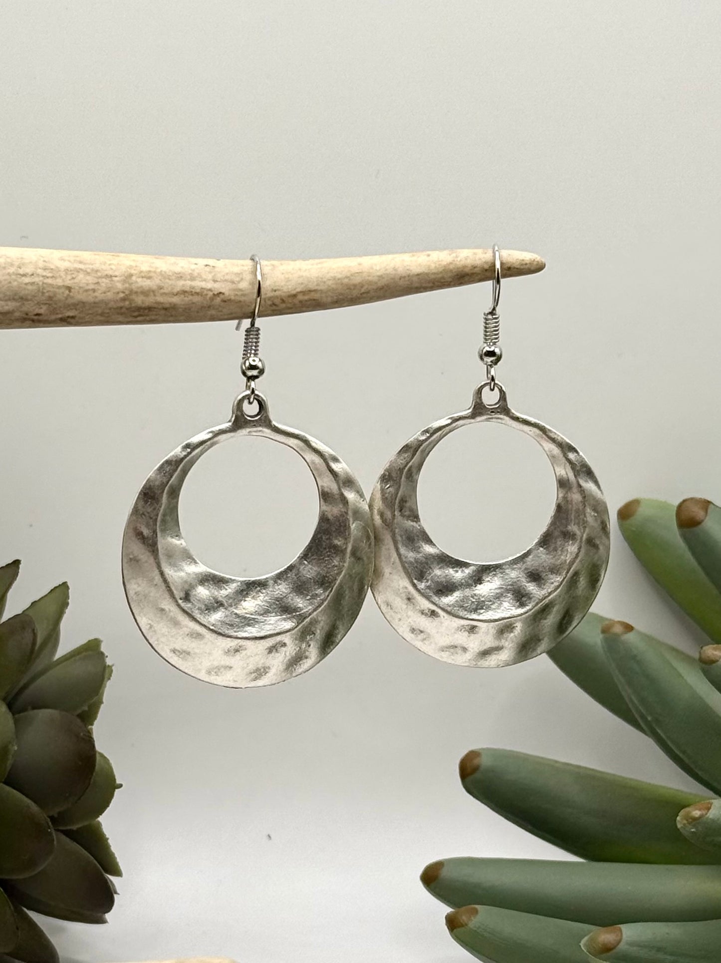 Hammered Hoop Earrings