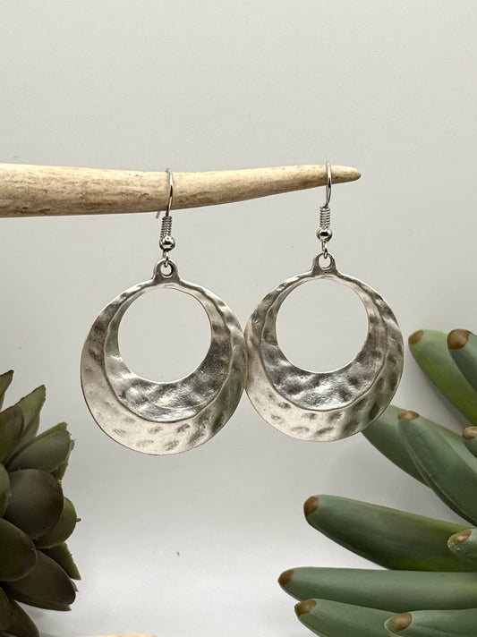 Hammered Hoop Earrings
