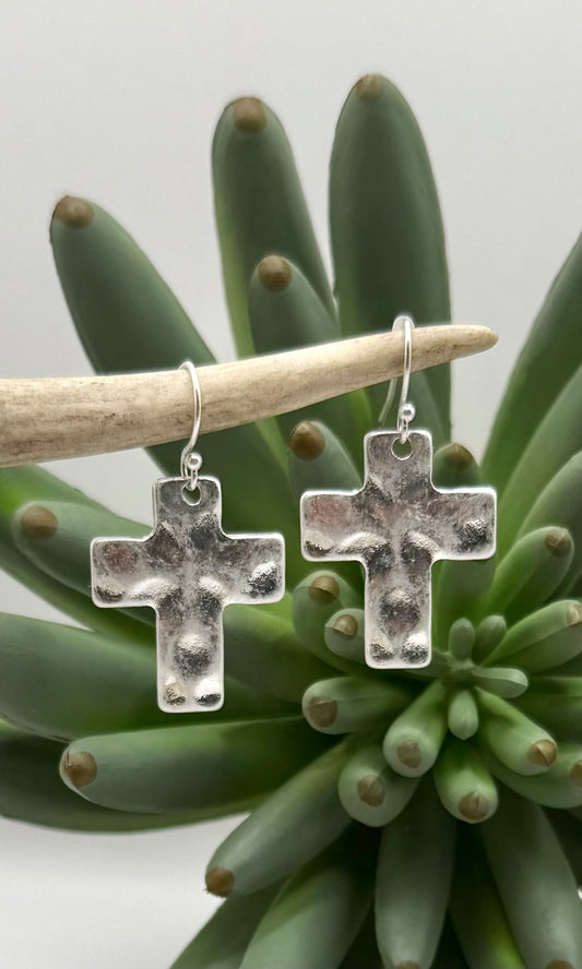 Textured Cross earrings