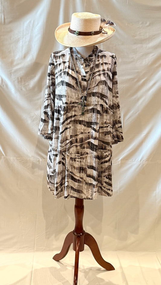 Abstract Print Tunic Dress 2 Colors