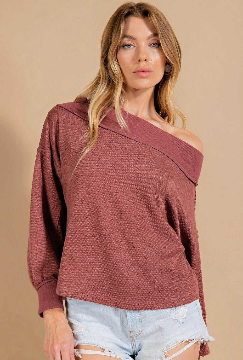 Dropped Shoulder Exposed Top