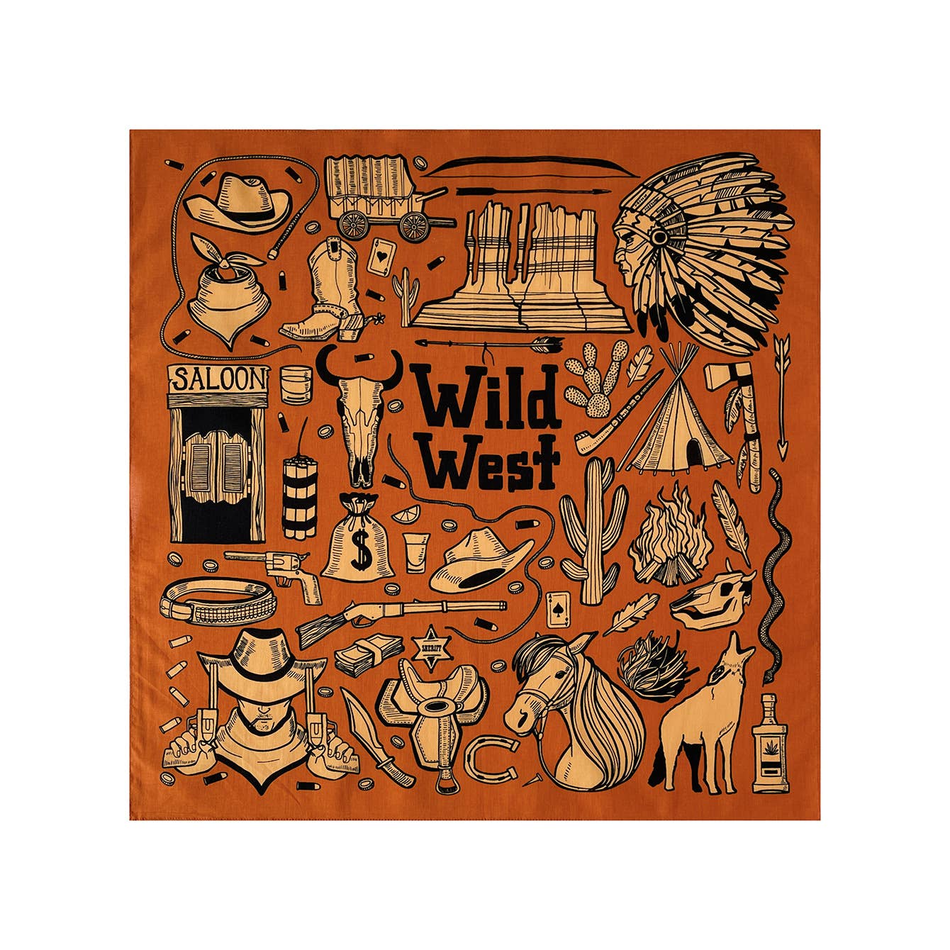Hip-Hop Vintage Cowboy Style Versatile Bandana