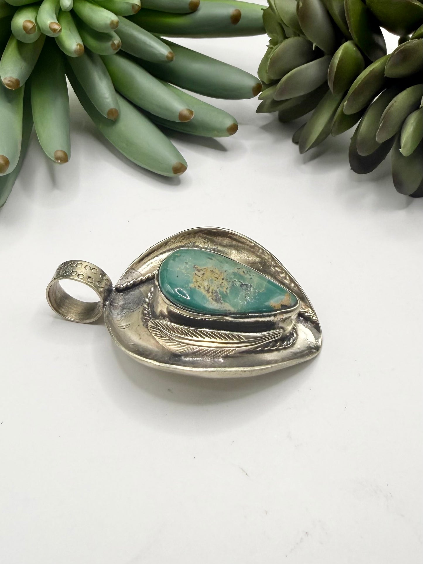 Western Hat Turquoise Pendant