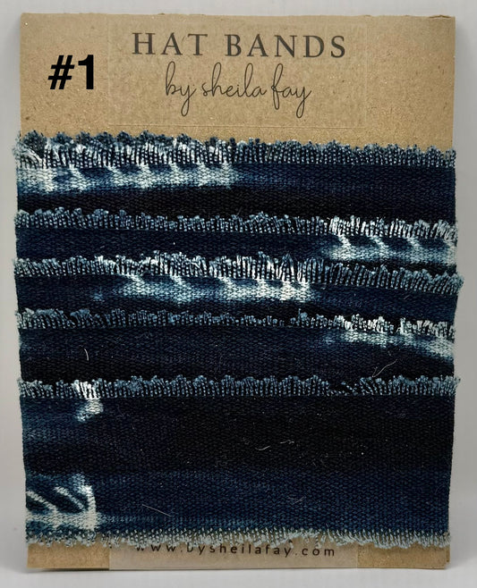 Vintage Indigo Cloth hatband - 3 Designs