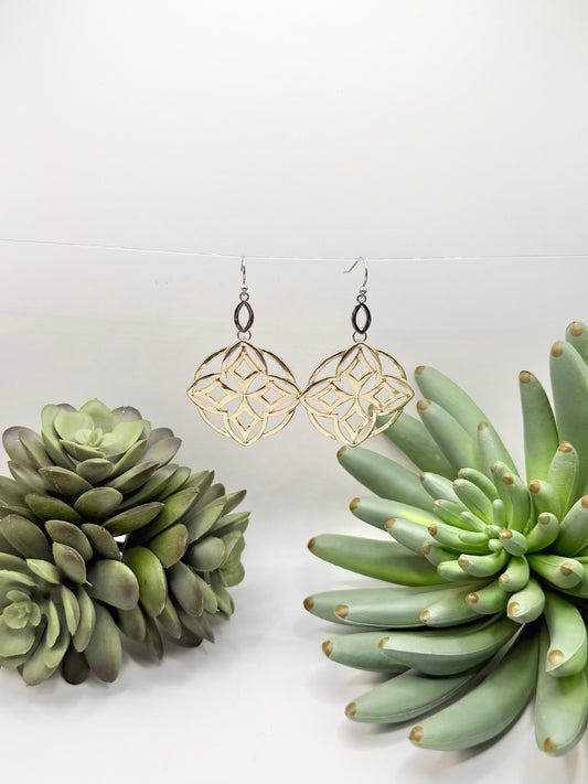 Gold Star Dangle Earrings
