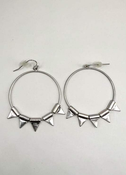 Edgy Spike Hoop Earrings