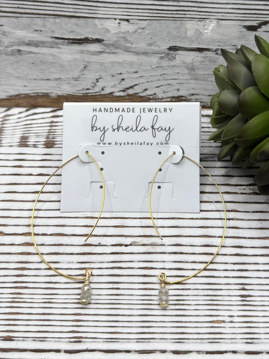 Delicate Gold Abstract Crystal Earrings