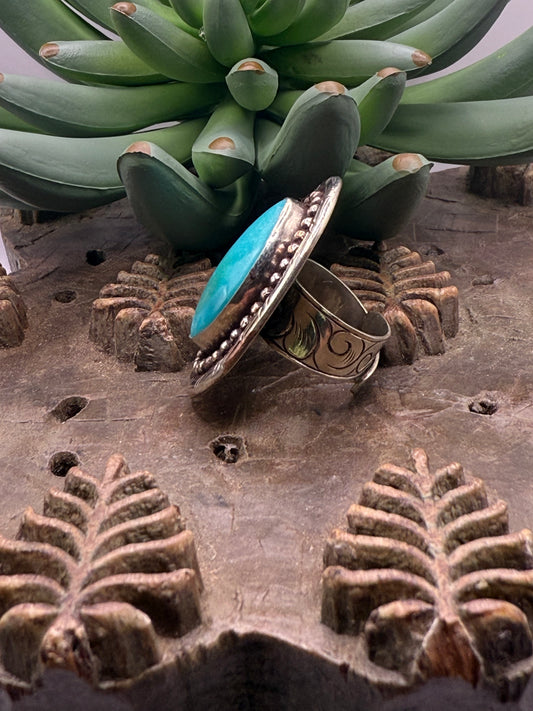 Blue Turquoise Oval Ring