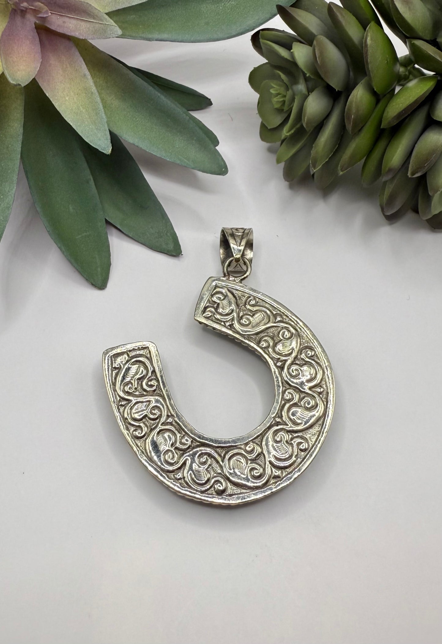Turquoise Horseshoe Pendant
