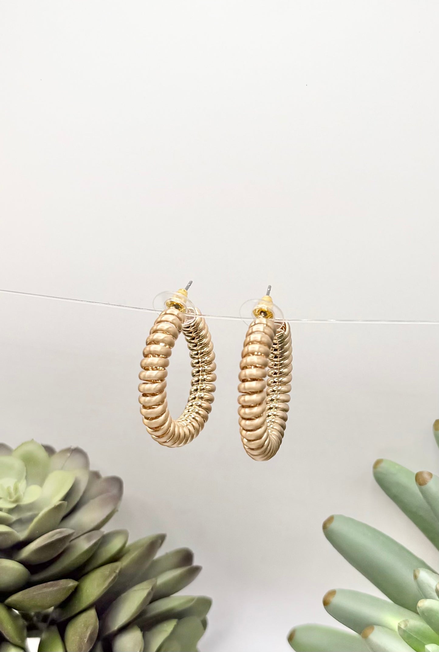 Gold Spiral Hoop Earrings