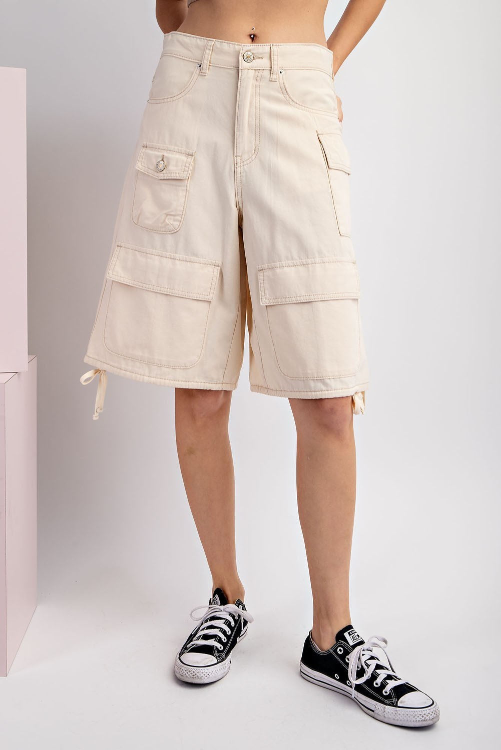 Flap Pocket Cargo Jort Shorts