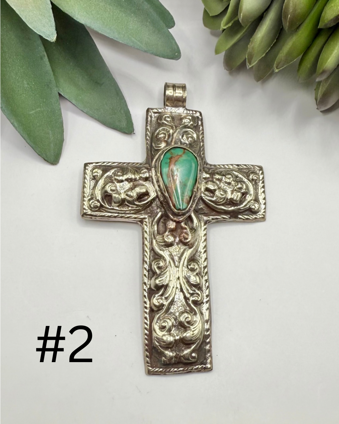 Intricate Silver & Turquoise Pendant