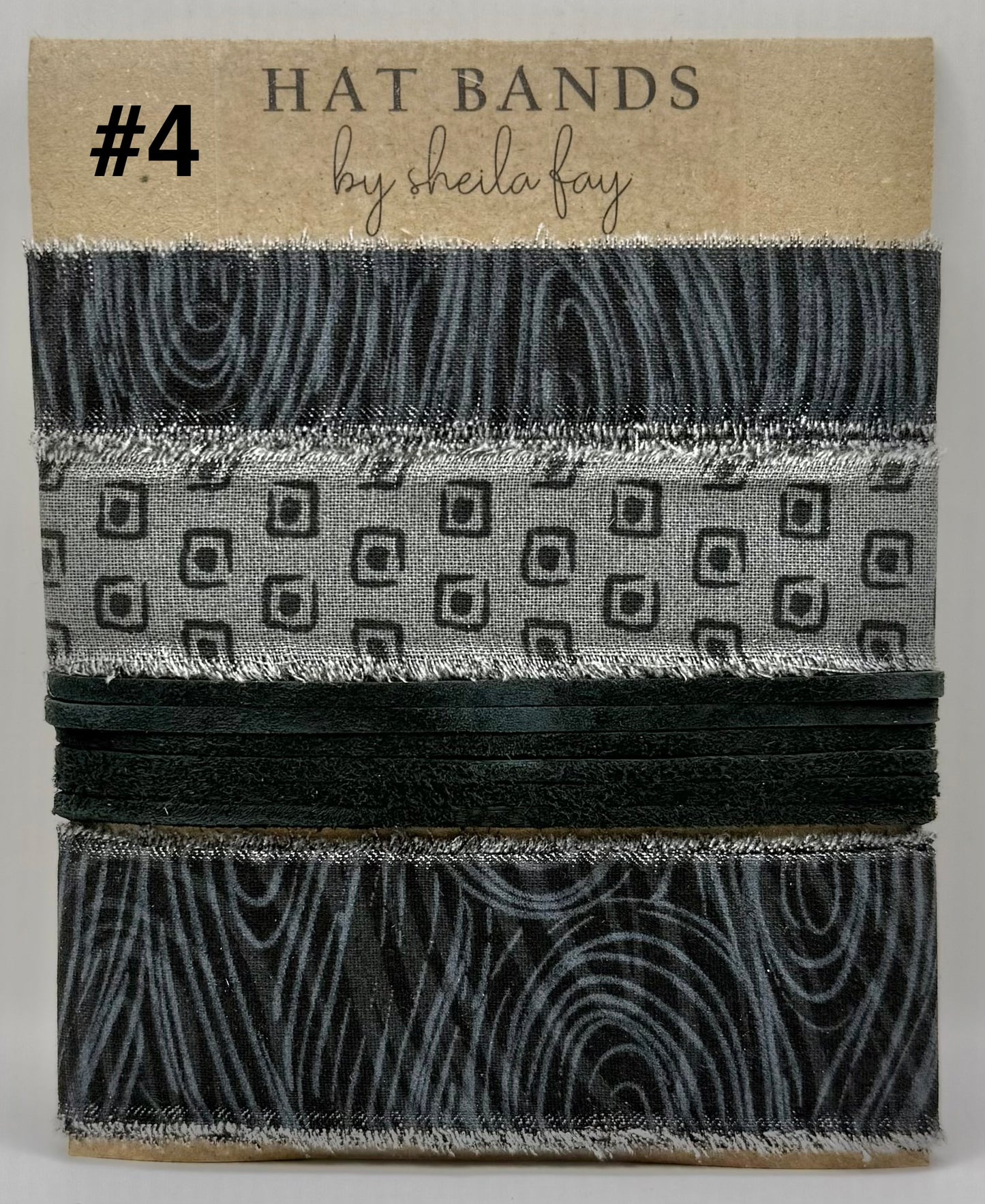 Shades of Black Cloth Hatband Kit - 4 Designs