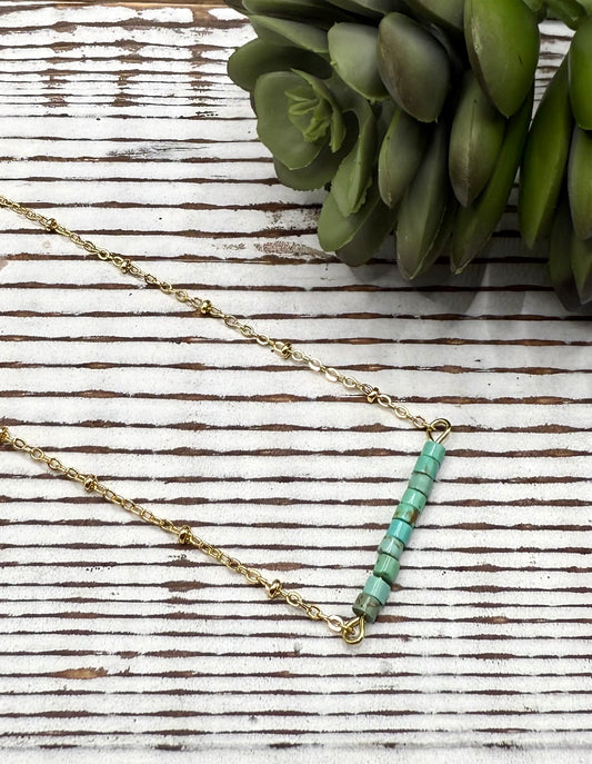 Delicate Gold & Heishi Bead Necklace