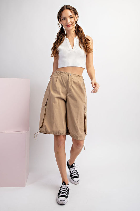 Mineral Wash Cargo Jort Shorts