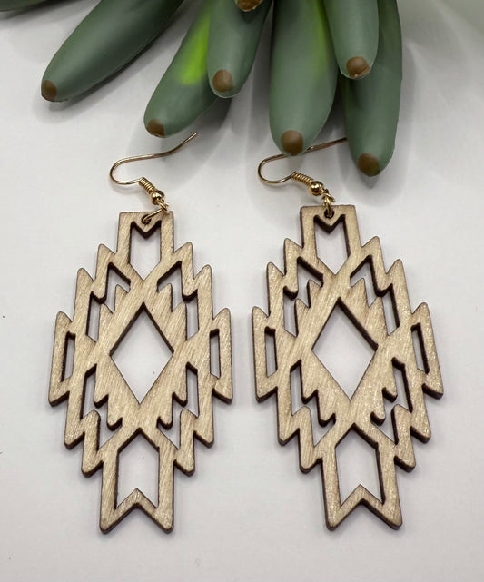 Aztec Wood Earrings