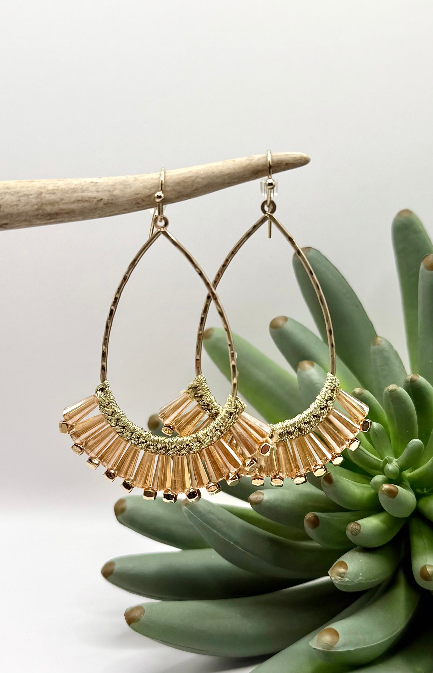 Gold Teardrop Crystal Earrings- 2 Colors