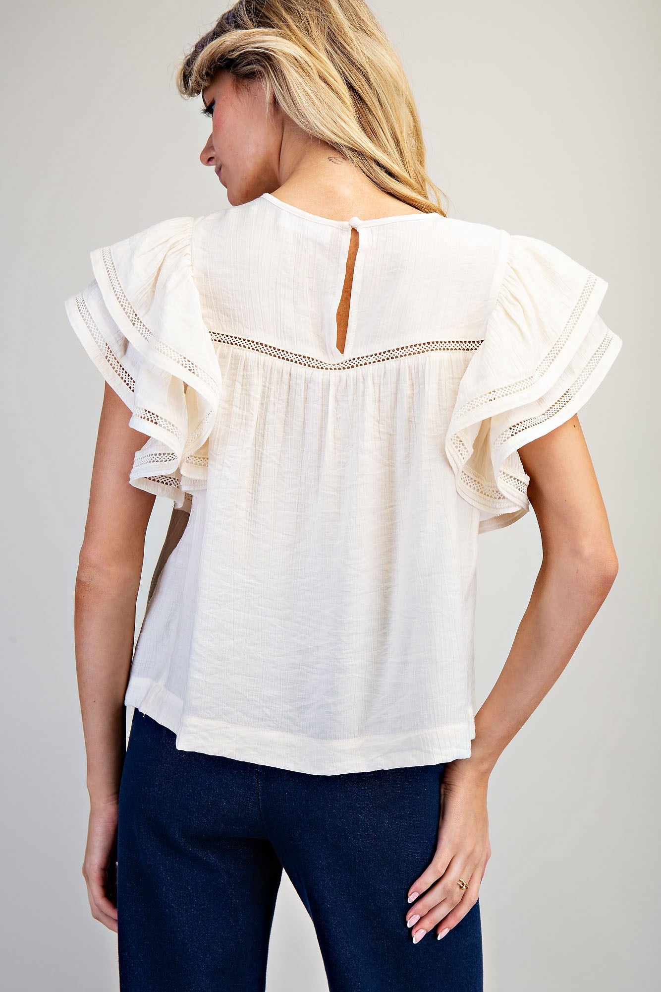 Layered Ruffle Sleeve Top