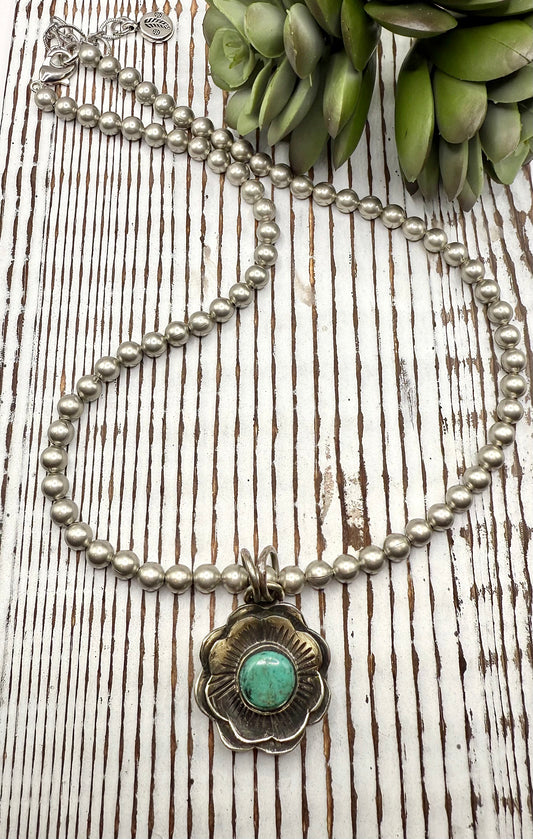 Turquoise Flower Necklace