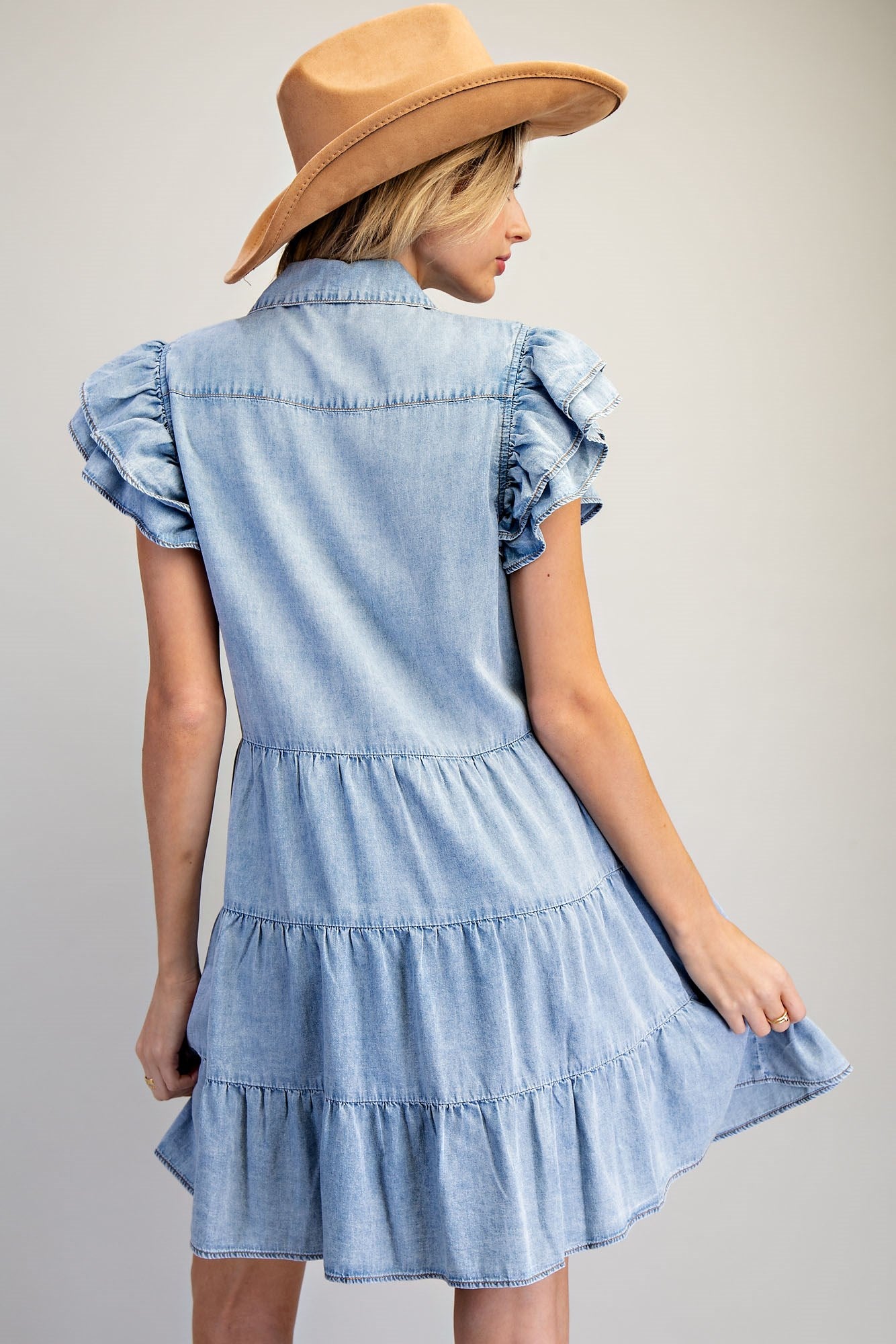 Snow Washed Denim Dress