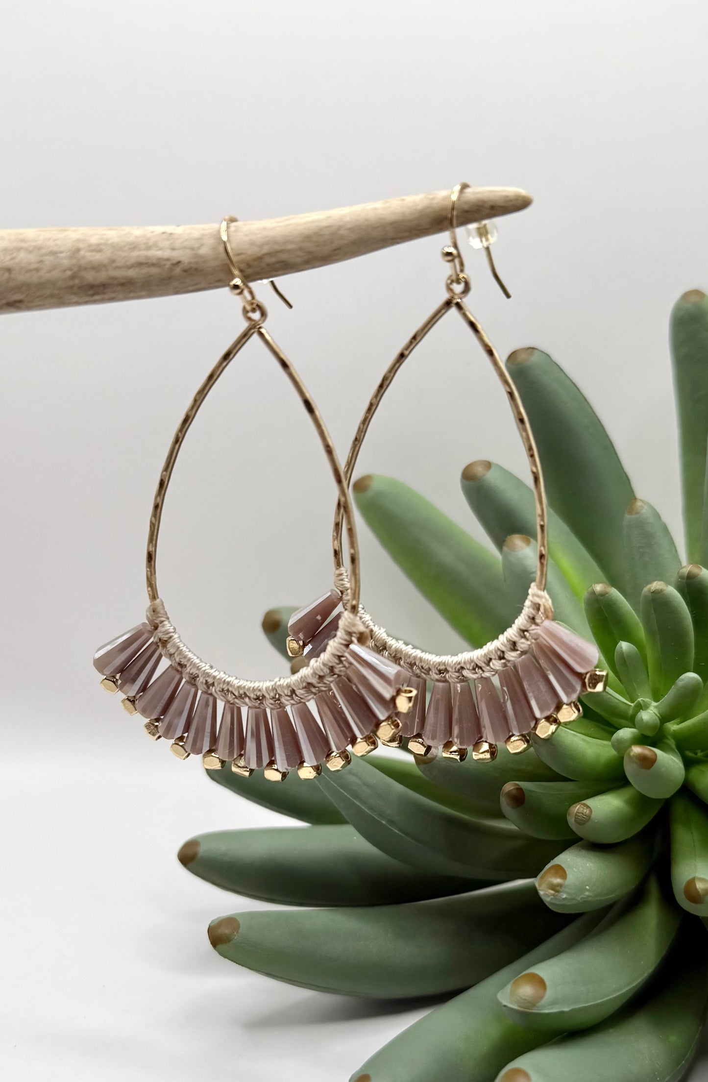 Gold Teardrop Crystal Earrings- 2 Colors