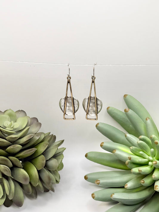 Two Tone Abstract Earrings