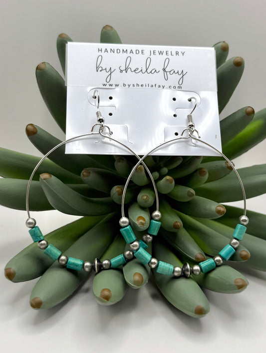 Vibrant Turquoise Hoop Earrings
