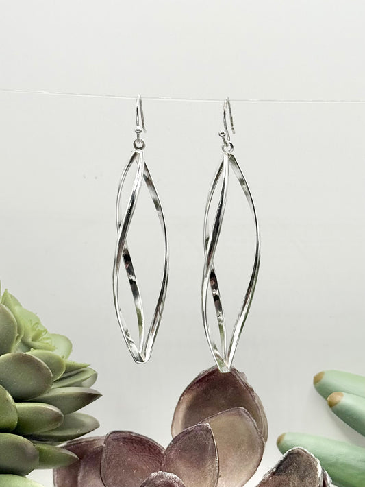 Twisted Silver Dangle Earrings