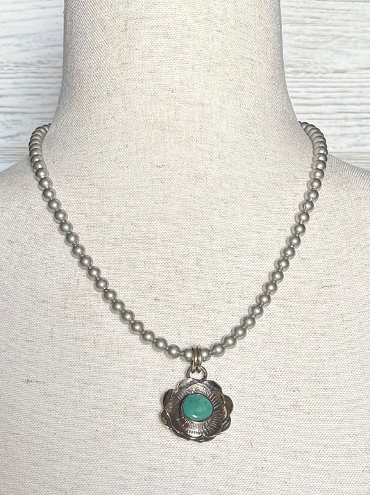 Turquoise Flower Necklace