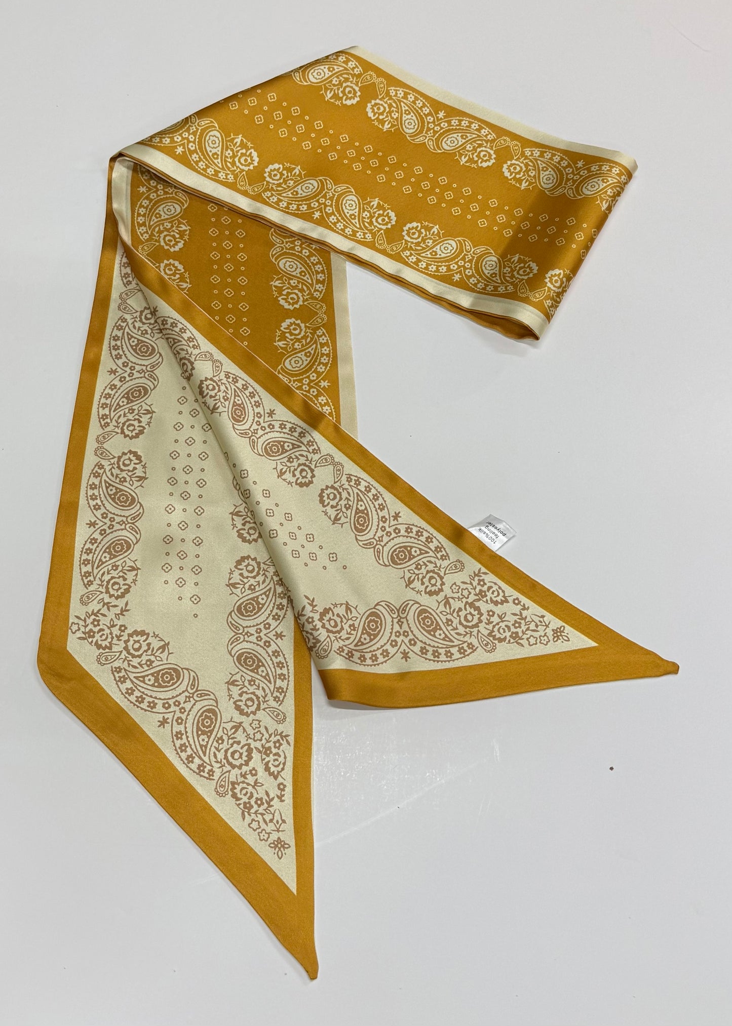 Gold Western Print Long Scarf