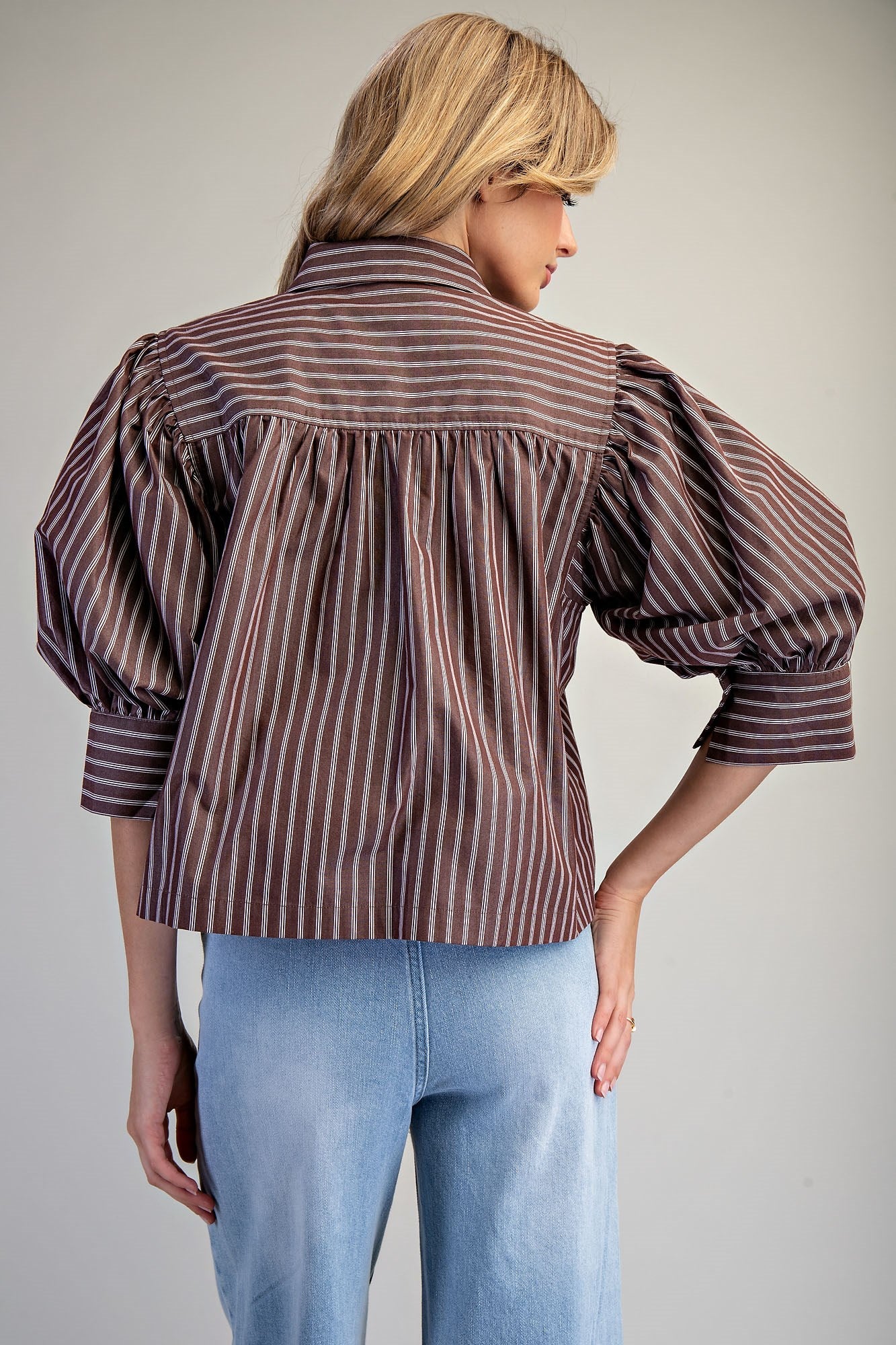 Striped Button Down Blouse