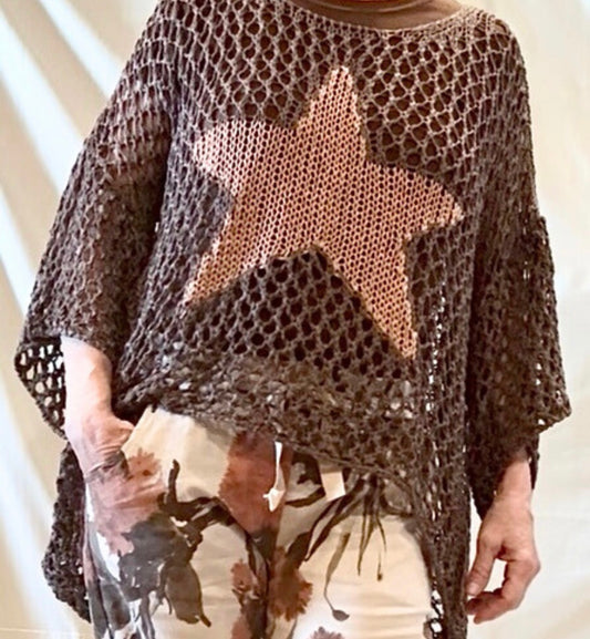 Crochet Star Mesh Sweater