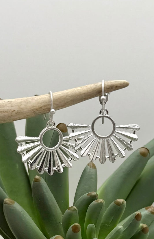 Dainty Silver Fan earrings